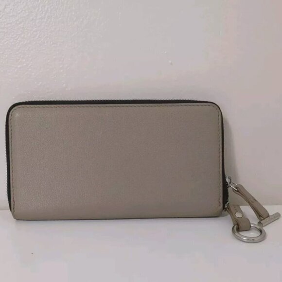 Thacker New York Camila Leather Wallet, Taupe 2-Gusset Zip Around, EUC - Picture 2 of 6